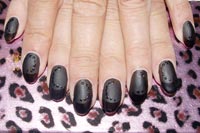 Gelish Black Matte with glossy accents - Click here to enlarge this image