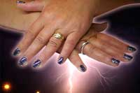 Night Reflection Gelish with flicks - Click here to enlarge this image