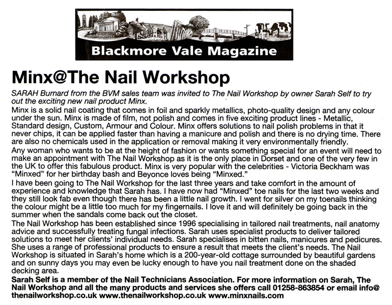 Picture of Blackmore Vale%2Magazine Article minx nails