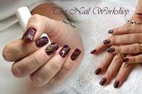 Gelish purple with Matte, Gloss and Gold accents - Click here to enlarge this image